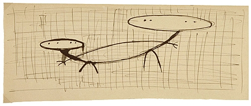 <strong>Étude pour une sculpture</strong><BR>1950<BR>Encre sur papier<BR>12 x 30,5 cm<BR>Photo : Musée national des beaux-arts du Québec : Patrick Altman<BR><br><br>© Succession Charles Daudelin /SODRAC