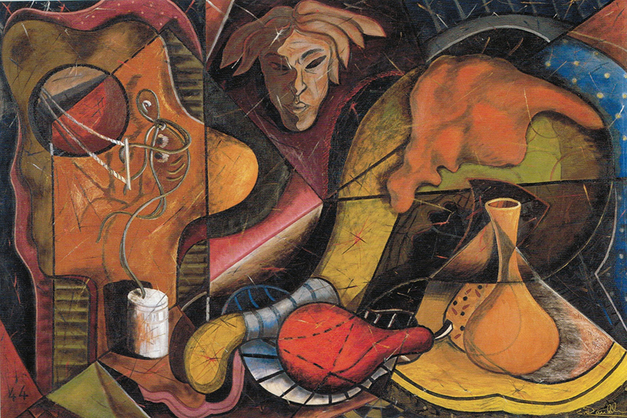 <strong>Nature morte</strong><BR>1944<BR>Huile sur toile<BR>131 x 195,3 cm<BR>Photo : Musée des beaux-arts de l'Ontario<BR><br><br>© Succession Charles Daudelin /SODRAC