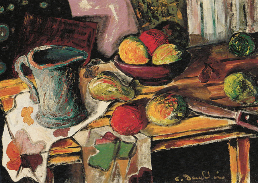 <strong><i>Nature morte</i></strong><BR>1944<BR>Huile sur toile<BR>50,8 x 71,5 cm<BR><i></i><BR><BR><br><h9 style='font-size:.8em'>Photo : Musée national des beaux-arts du Québec : Jean-Guy Kérouac<br>1/1</h9><BR><br><br><h9 style='font-size:.8em'>© Succession Charles Daudelin /SODRAC