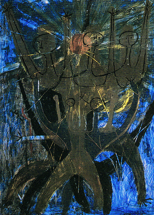 <strong>Liberté</strong><BR>1958<BR>Huile sur masonite<BR>51 x 37 cm<BR>Photo : Musée national des beaux-arts du Québec<BR><br><br>© Succession Charles Daudelin /SODRAC