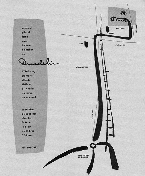 <strong>Carton d'invitation de l’exposition à l'atelier de Kirkland</strong><BR>1963<BR><BR>Dimensions inconnues<BR>Photo : Photographe inconnu<BR><br><br>© Succession Charles Daudelin /SODRAC