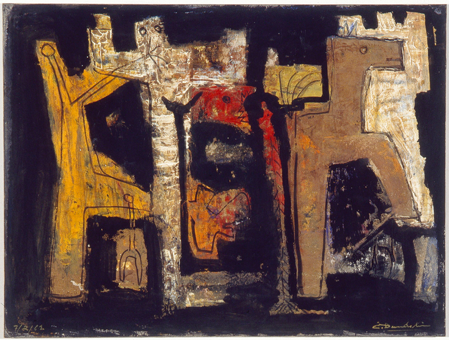 <strong><i>Sans titre</i></strong><BR>1962<BR>Gouache sur papier<BR>52 x 33,1 cm<BR><i></i><BR><BR><br><h9 style='font-size:.8em'>Photo : Musée national des beaux-arts du Québec<br>1/1</h9><BR><br><br><h9 style='font-size:.8em'>© Succession Charles Daudelin /COVA-DAAV