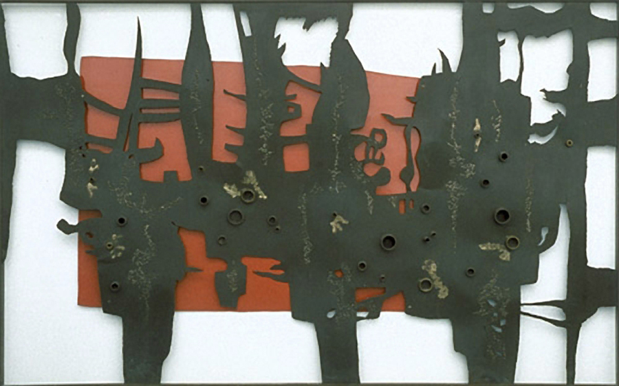<strong>Sans titre</strong><BR>1964<BR>Acier soudé et peint, laiton et cuivre<BR>155,2 x 245,8 x 3,9 cm<BR>Photo : Richard-Max Tremblay<BR><br><br>© Succession Charles Daudelin /COVA-DAAV