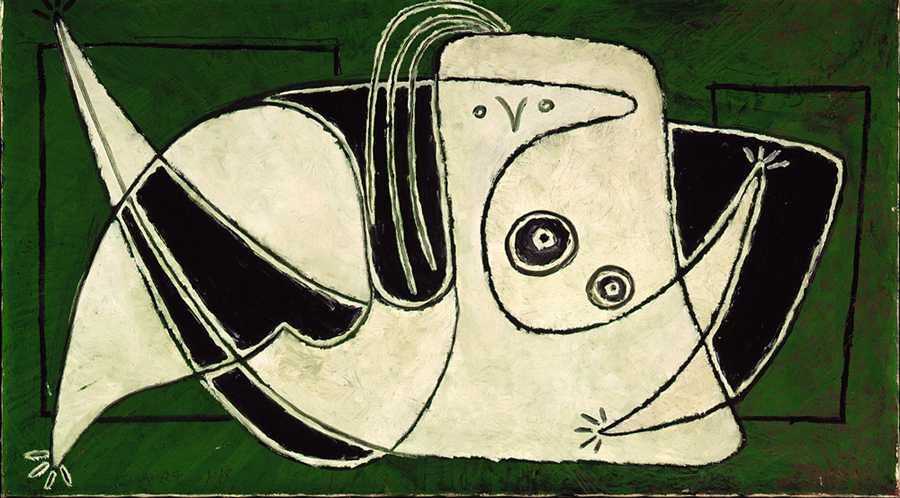 <strong>Odalisque ou Le sphinx</strong><BR>1948<BR>Huile sur toile<BR>56,2 x 100 cm<BR>Photo : Musée des beaux-arts de Montréal : Bernard Brien<BR><br><br>© Succession Charles Daudelin /SODRAC