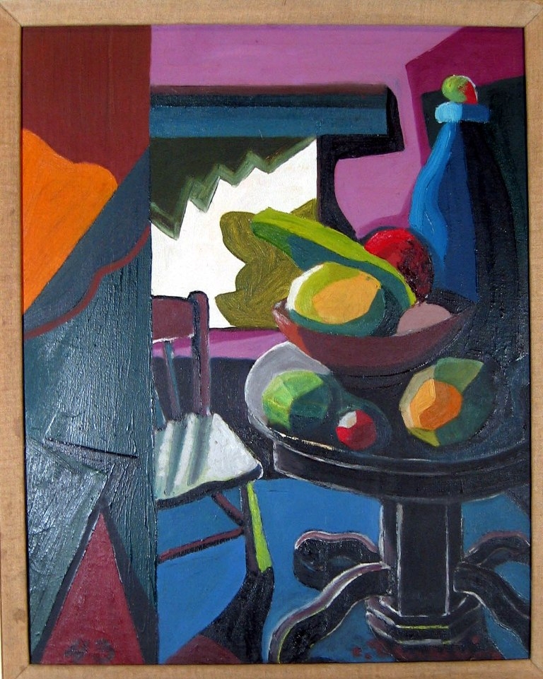 <strong><i>Nature morte</i></strong><BR>1943<BR>Huile sur toile<BR>61 x 48 cm<BR><i></i><BR><BR><br><h9 style='font-size:.8em'>Photo : Musée du Bas-Saint-Laurent<br>1/1</h9><BR><br><br><h9 style='font-size:.8em'>© Succession Charles Daudelin /SODRAC