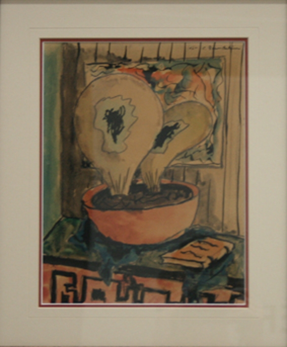 <strong>Sans titre</strong><BR>1946<BR>Huile sur toile<BR>47 x 40 cm<BR>Photo : Musée du Bas-Saint-Laurent<BR><br><br>© Succession Charles Daudelin /COVA-DAAV