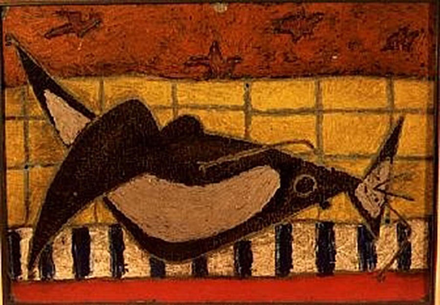 <strong>Sans titre</strong><BR>1947<BR>huile sur carton<BR>17 x 24<BR>Photo : Musée du Bas-Saint-Laurent<BR><br><br>© Succession Charles Daudelin /COVA-DAAV