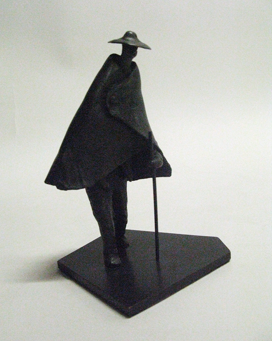 <strong>Le berger (hommage à Frédéric Bach)</strong><BR>1990<BR>Bronze, patine et feutre<BR>16,8 x 10,7 x 10,2 cm<BR>Photo : Musée des maîtres et artisans du Québec<BR><br><br>© Succession Charles Daudelin /COVA-DAAV