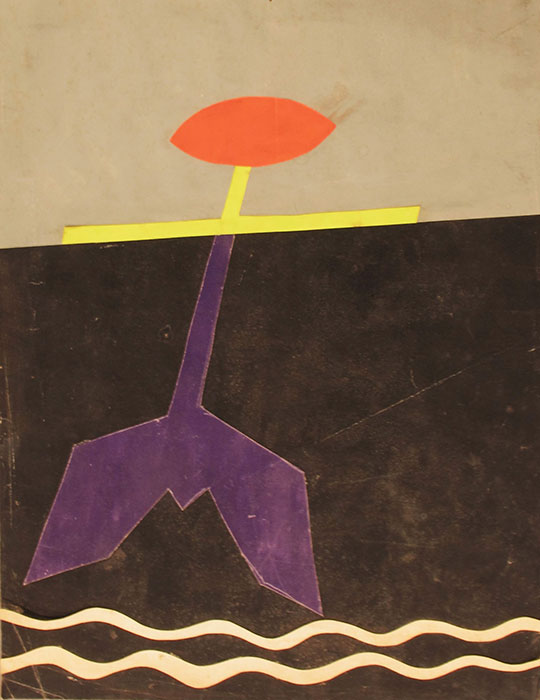 <strong>Sans titre</strong><BR>1947<BR>Gouache et collage sur papier<BR>27,6 x 21, 5 cm<BR>Photo : Musée des maîtres et artisans du Québec<BR><br><br>© Succession Charles Daudelin /COVA-DAAV