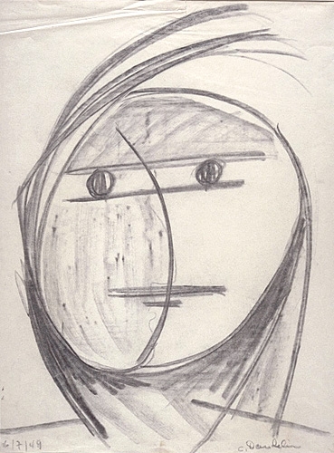<strong>Étude pour l'oeuvre Le Poète</strong><BR>1949<BR>Fusain sur papier<BR>56,4 x 43,5 cm<BR>Photo : Musée national des beaux-arts du Québec : Patrick Altman<BR><br><br>© Succession Charles Daudelin /COVA-DAAV