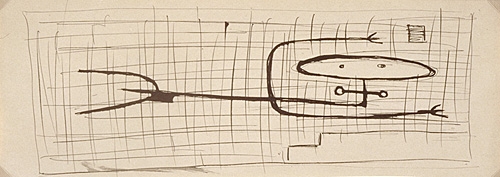 <strong>Étude pour une sculpture</strong><BR>1950<BR>Encre sur papier<BR>11,1 x 30,5 cm<BR>Photo : Musée national des beaux-arts du Québec : Patrick Altman<BR><br><br>© Succession Charles Daudelin /COVA-DAAV