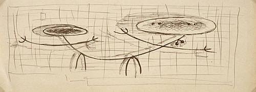 <strong>Étude pour une sculpture</strong><BR>1950<BR>Encre sur papier<BR>11,7 x 30,5 cm<BR>Photo : Musée national des beaux-arts du Québec : Patrick Altman<BR><br><br>© Succession Charles Daudelin /COVA-DAAV