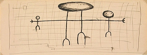 <strong>Étude pour une sculpture</strong><BR>1950<BR>Encre sur papier<BR>11,7 x 30,5 cm<BR>Photo : Musée national des beaux-arts du Québec : Patrick Altman<BR><br><br>© Succession Charles Daudelin /COVA-DAAV