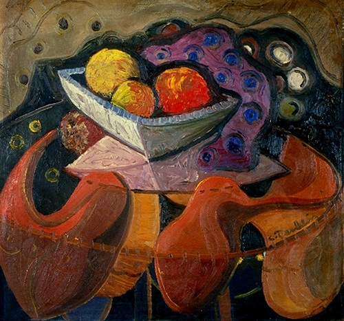 <strong>Nature morte</strong><BR>1944<BR>Huile sur toile<BR>56,2 x 58,8 cm<BR>Photo : Musée national des beaux-arts du Québec : Patrick Altman<BR><br><br>© Succession Charles Daudelin /COVA-DAAV