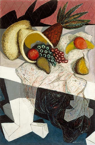 <strong>Nature morte</strong><BR>1946<BR>Huile sur toile<BR>136,5 x 91 cm<BR>Photo : Musée national des beaux-arts du Québec : Patrick Altman<BR><br><br>© Succession Charles Daudelin /SODRAC