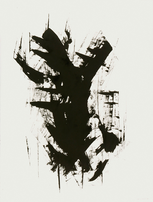 <strong>Pourquoi aboies-tu si fort?</strong><BR>1997<BR>encre sur papier Stonehenge<BR>127 x 97 cm<BR>Photo : Musée national des beaux-arts du Québec : Patrick Altman<BR><br><br>© Succession Charles Daudelin /SODRAC