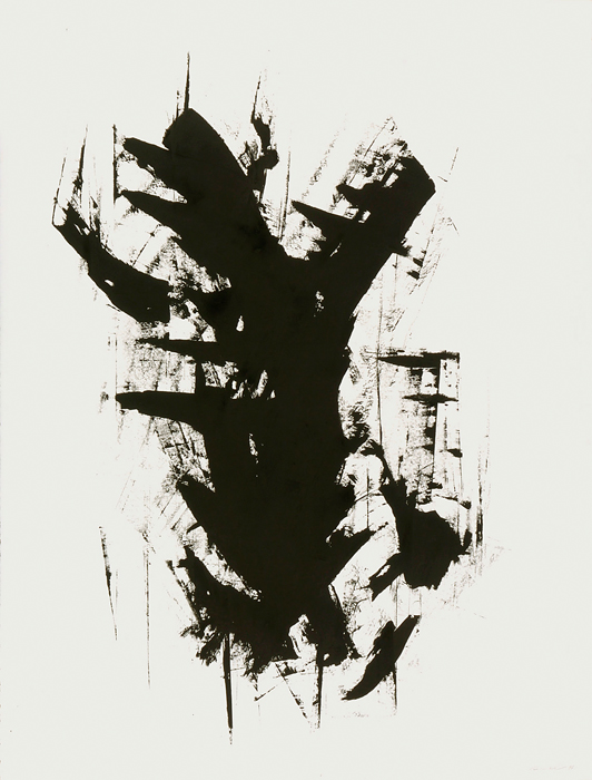 <strong>Pourquoi aboies-tu si fort?</strong><BR>1997<BR>encre sur papier Stonehenge<BR>127 x 97 cm<BR>Photo : Musée national des beaux-arts du Québec : Patrick Altman<BR><br><br>© Succession Charles Daudelin /COVA-DAAV