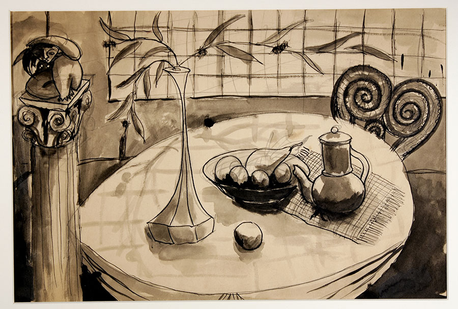 <strong><i>Sans titre</i></strong><BR>1947<BR>Encre sur papier<BR>30,7 x 45,8 cm<BR><i></i><BR><BR><br><h9 style='font-size:.8em'>Photo : Antoine Rabeau-Daudelin<br>1/1</h9><BR><br><br><h9 style='font-size:.8em'>© Succession Charles Daudelin /COVA-DAAV