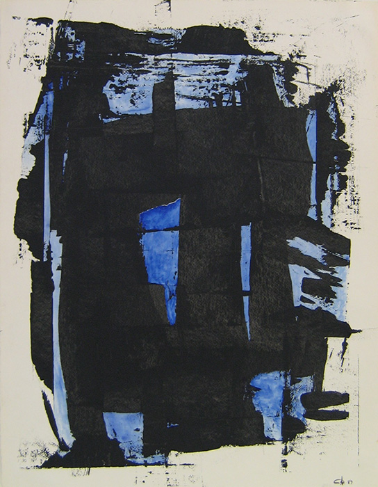 <strong>Entre-mer</strong><BR>1989<BR>Huile et aquarelle sur papier<BR>66 x 52 cm<BR>Photo : Collections de l’Université Laval<BR><br><br>© Succession Charles Daudelin /COVA-DAAV