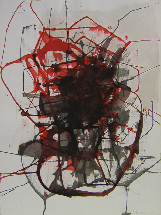 <strong>Les faucheux</strong><BR>1993<BR>Encre sur papier<BR>76  x 57 cm<BR>Photo : Collections de l’Université Laval<BR><br><br>© Succession Charles Daudelin /COVA-DAAV