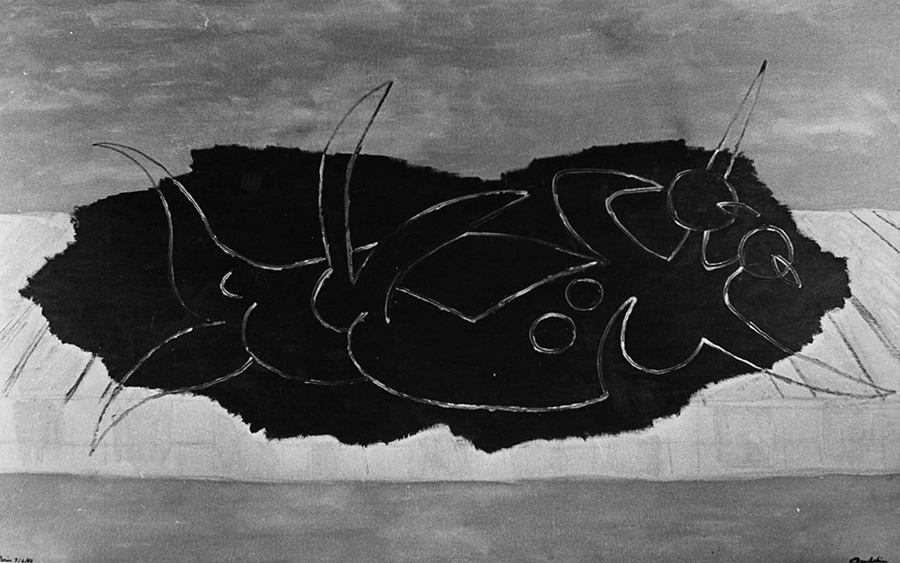 <strong><i>Couple</i></strong><BR>1948<BR>Huile sur toile<BR>Dimensions inconnues<BR><i></i><BR><BR><h9 style='font-size:.8em'>Photo : 1/1</h9><BR><br><br><h9 style='font-size:.8em'>© Succession Charles Daudelin /COVA-DAAV